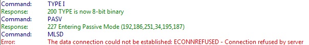 Erro Filezilla 02
