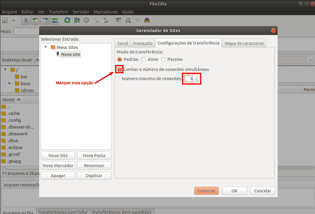 Limite de Conexão Filezilla 03