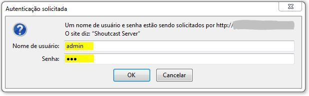 Como acessar o painel de administração do ShoutCast