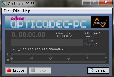 Como transmitir ao vivo usando o Opticodec PC SE