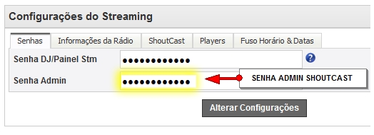 Como acessar o painel de administração do ShoutCast